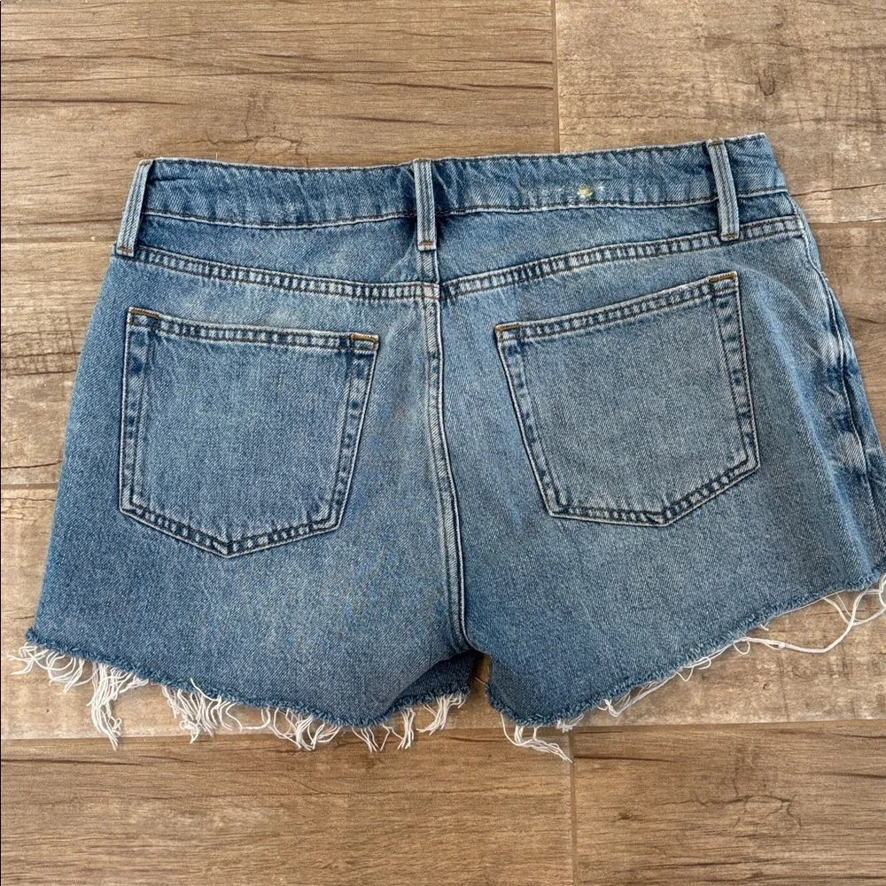 Frame Denim Women's Distressed Blue Jean Shorts - Picture 2 of 2